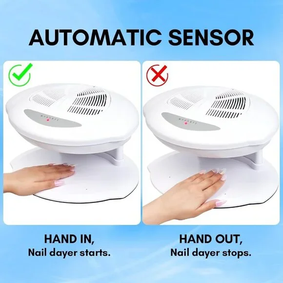 Nail Dryer, 400W Air Nail Fan Dryer with Automatic Sensor Nail Polish Dryer for